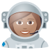 👩🏽‍🚀 woman astronaut: medium skin tone display on JoyPixels